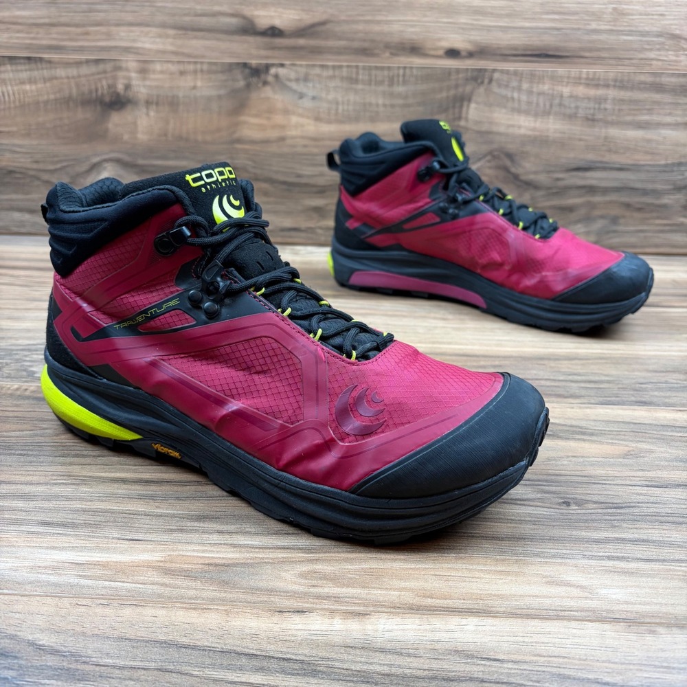 Topo Athletic Trailventure Womens 12 Raspberry Black Mid Hiking Shoes Vibram